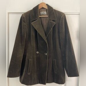 Coolest OuiSet Vintage Olive Green Velvet Blazer - 14